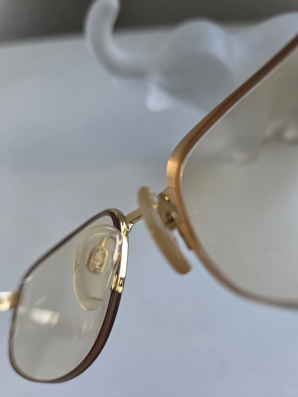 YSL Gold Tortoise Half Rim Eyeglasses